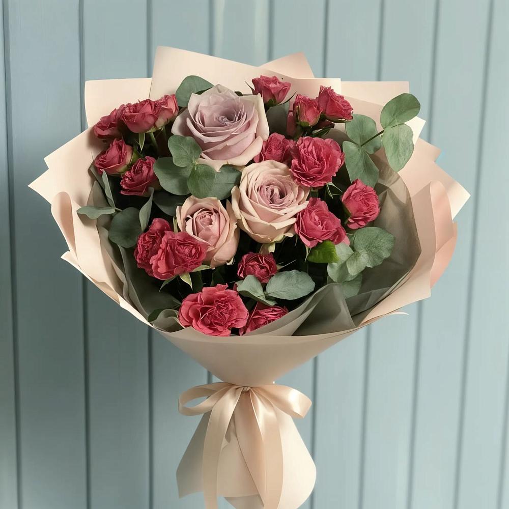 Букет цветов из: Гвоздики и Розы в Зарубино Новгородская область