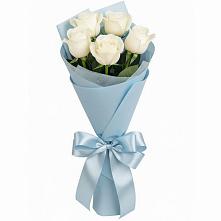 Букет 5 Белых роз Проуд в Зарубино Новгородская область