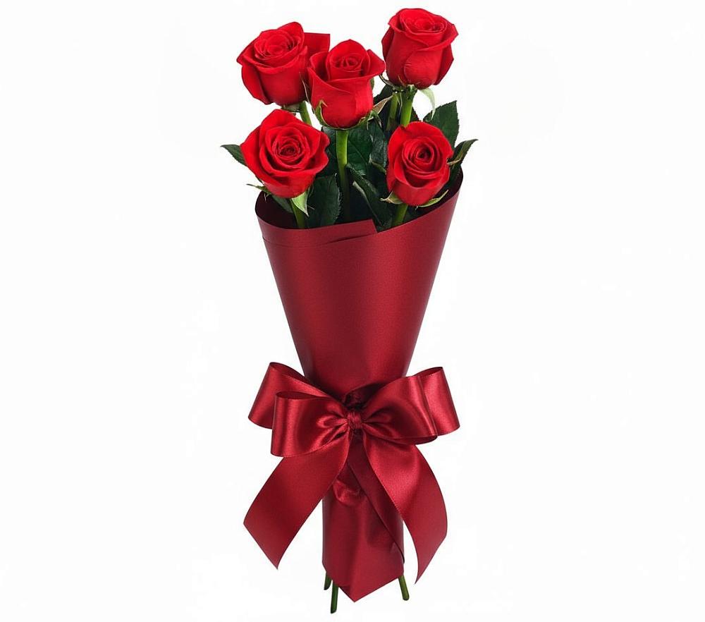 Букет 5 Красных роз Эдлесс Лав в Зарубино Новгородская область
