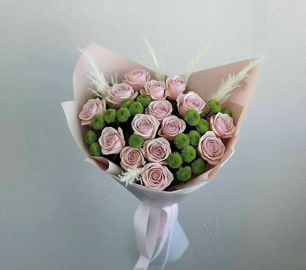 Букет цветов из: Розы и Хризантемы в Зарубино Новгородская область