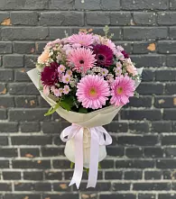 Букет цветов из:  Герберы и Хризантемы в Зарубино Новгородская область