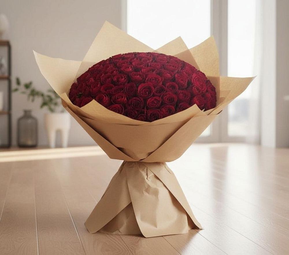 Букет 101 Красная роза в Зарубино Новгородская область