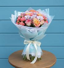 Букет цветов из:  Хризантемы и Розы в Зарубино Новгородская область